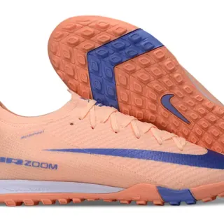 Nike Orange Blue Knit Upper Synthetic Swoosh Overlay Turf Soccer Shoes