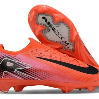 Nike Orange Pink Low-Cut Knit Upper Asymmetrical Lacing System Firm-Ground Soccer Shoes