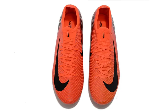Nike Orange Pink Low-Cut Knit Upper Asymmetrical Lacing System Firm-Ground Soccer Shoes 2