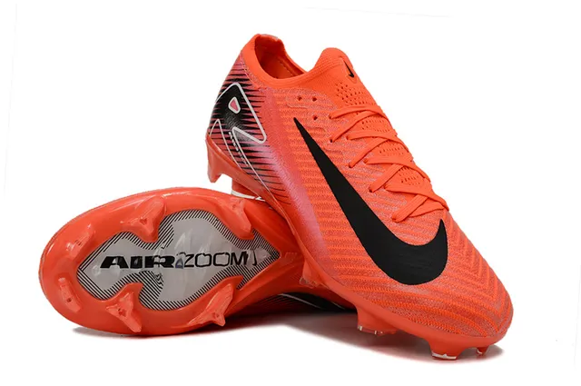 Nike Orange Pink Low-Cut Knit Upper Asymmetrical Lacing System Firm-Ground Soccer Shoes 3
