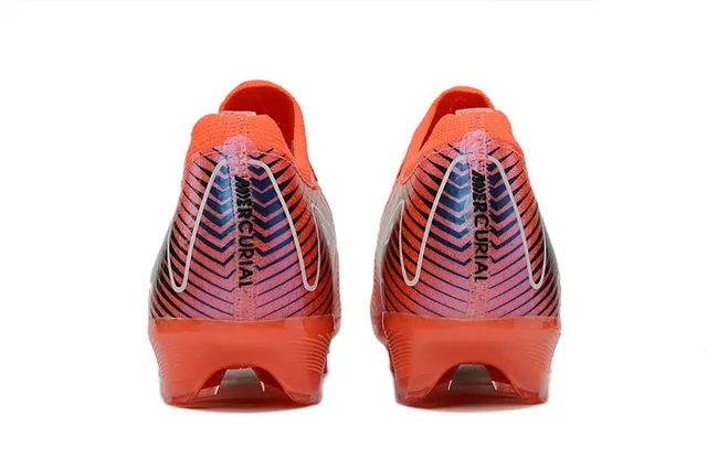 Nike Orange Pink Low-Cut Knit Upper Asymmetrical Lacing System Firm-Ground Soccer Shoes 4