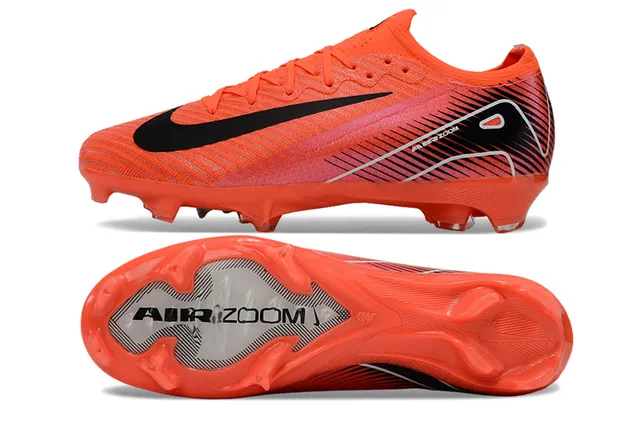 Nike Orange Pink Low-Cut Knit Upper Asymmetrical Lacing System Firm-Ground Soccer Shoes 5