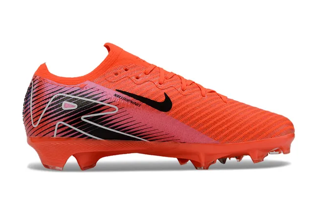 Nike Orange Pink Low-Cut Knit Upper Asymmetrical Lacing System Firm-Ground Soccer Shoes 7