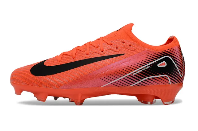 Nike Orange Pink Low-Cut Knit Upper Asymmetrical Lacing System Firm-Ground Soccer Shoes 8
