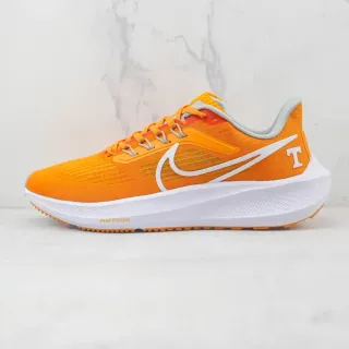 Nike Orange White Engineered Knit Upper Swoosh Overlay Running Shoes