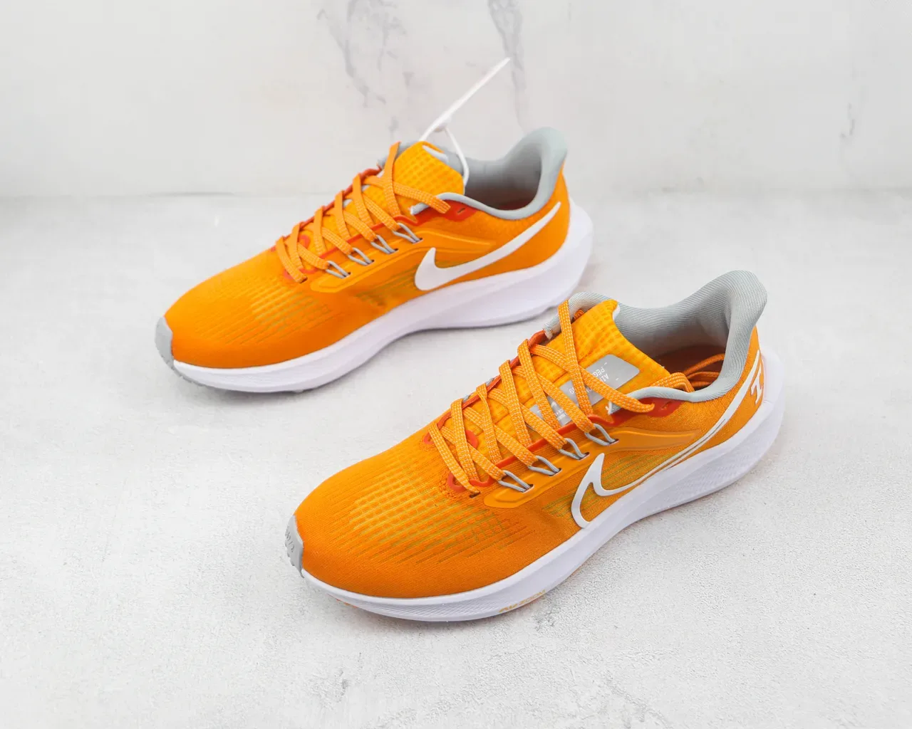 Nike Orange White Engineered Knit Upper Swoosh Overlay Running Shoes 4