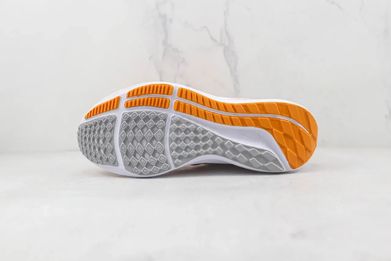 Nike Orange White Engineered Knit Upper Swoosh Overlay Running Shoes 8