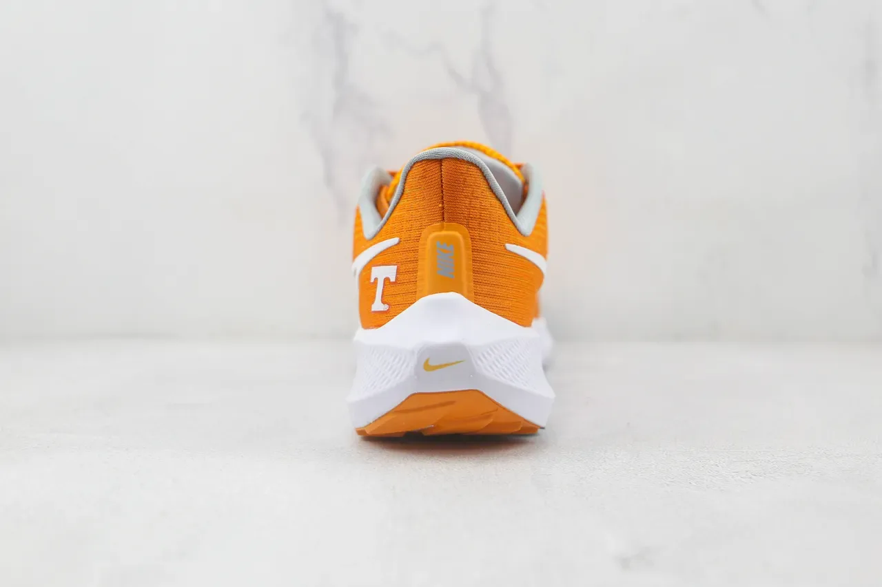 Nike Orange White Engineered Knit Upper Swoosh Overlay Running Shoes 9