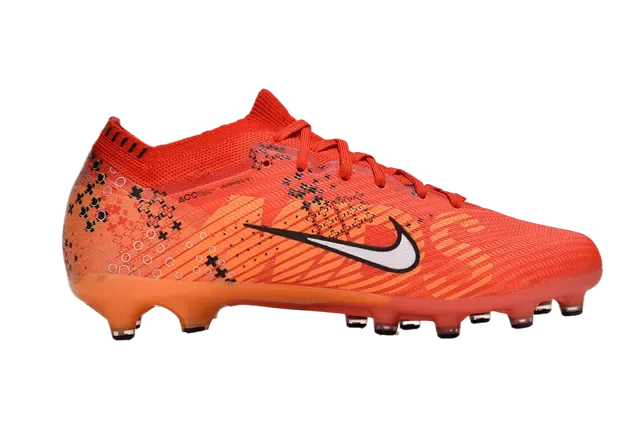 Nike Orange White Knit Upper Patterned Overlay Firm-Ground Soccer Shoes 5
