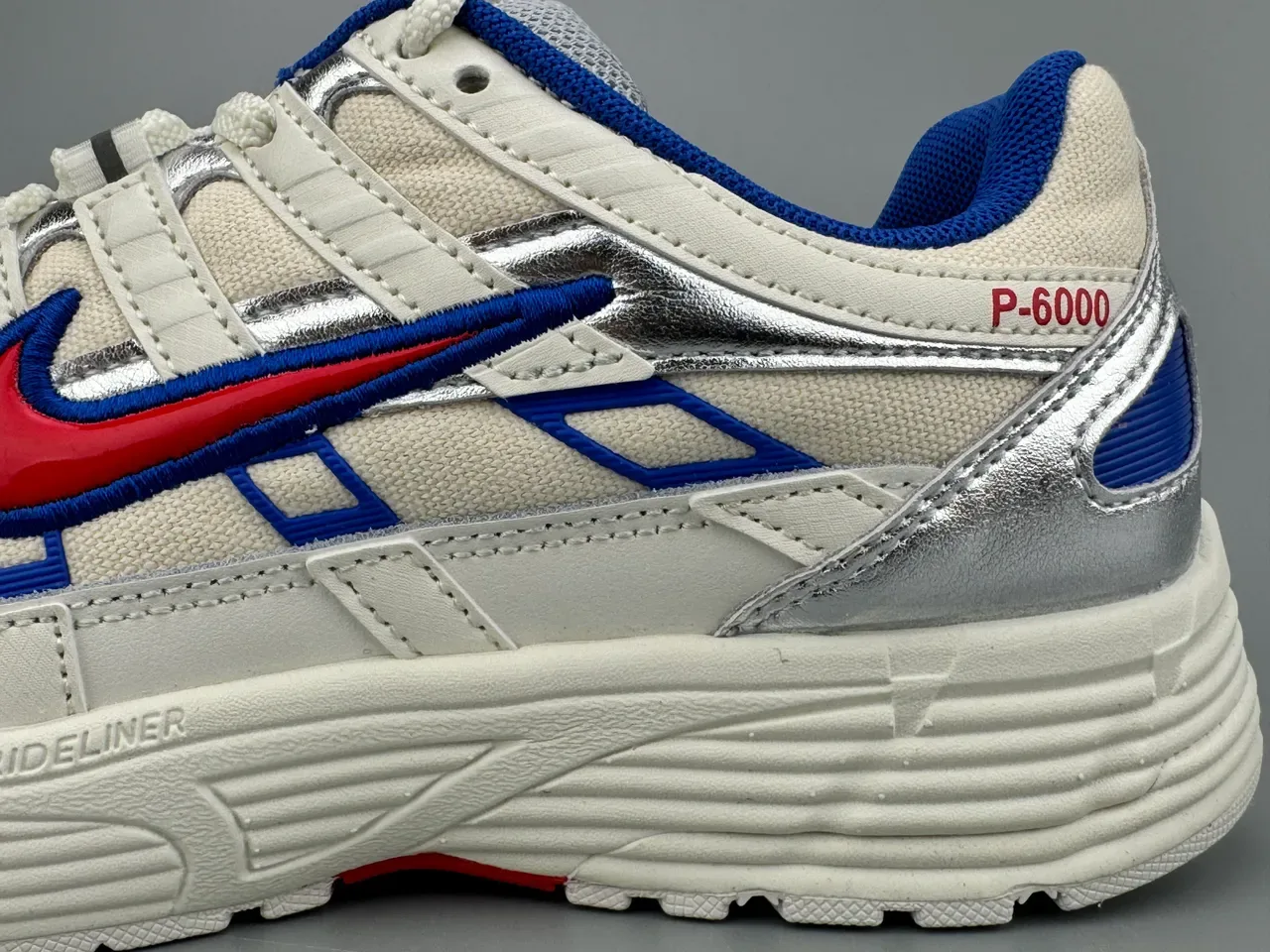 Nike P-6000 Off-White Silver Blue Red Lifestyle Sneakers 5