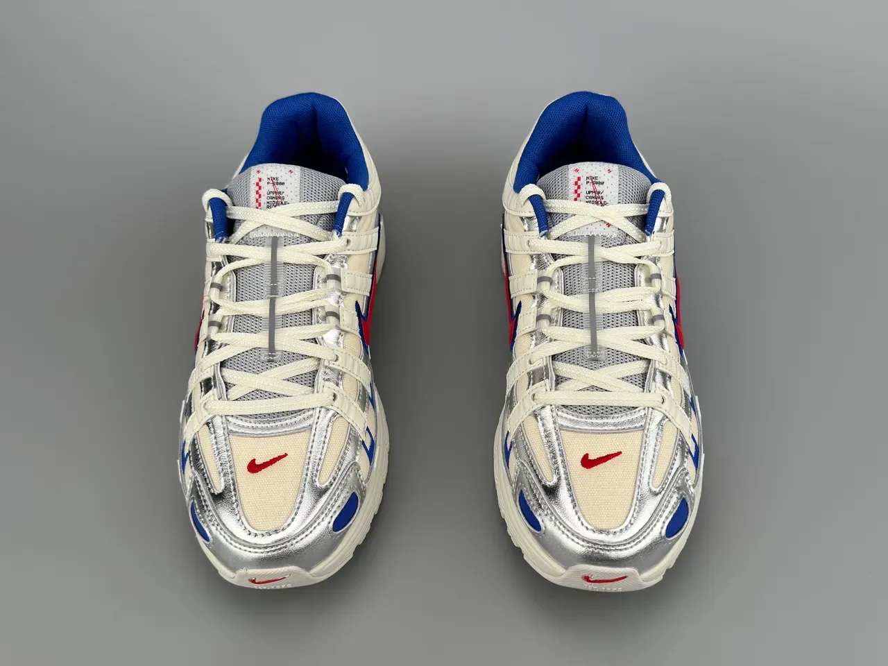 Nike P-6000 Off-White Silver Blue Red Lifestyle Sneakers 7