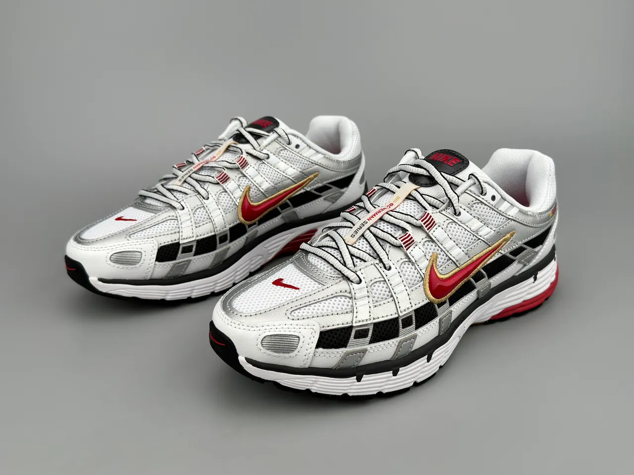 Nike P-6000 White Black Red Gold Lifestyle Sneakers 7
