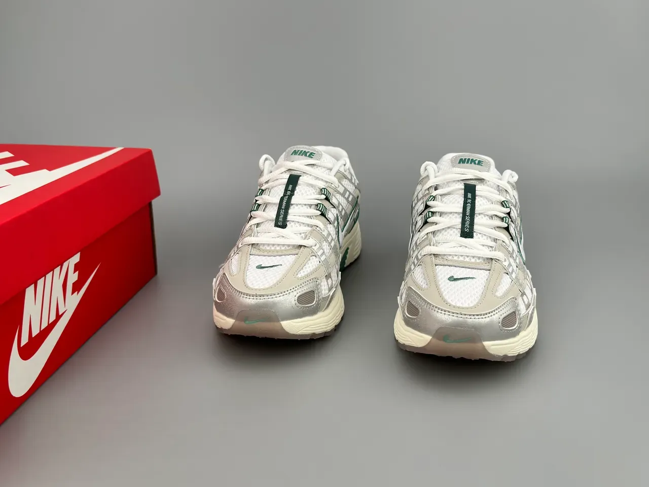 Nike P-6000 White Gray Green Lifestyle Sneakers 3