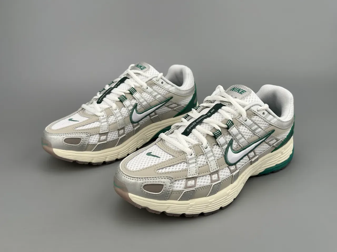 Nike P-6000 White Gray Green Lifestyle Sneakers 5