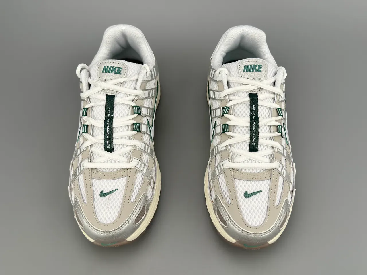Nike P-6000 White Gray Green Lifestyle Sneakers 9