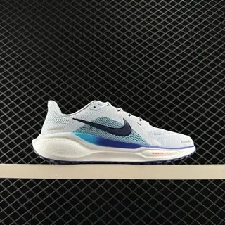 Nike Pegasus 41 Blanco Marino Malla Ingenieril Superior Superposición de Gradiente Zapatos de correr