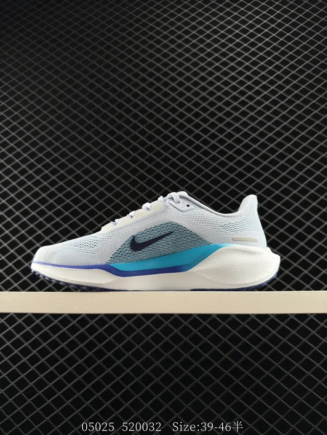 Nike Pegasus 41 White Navy Engineered Mesh Upper Gradient Overlay Running Shoes 5