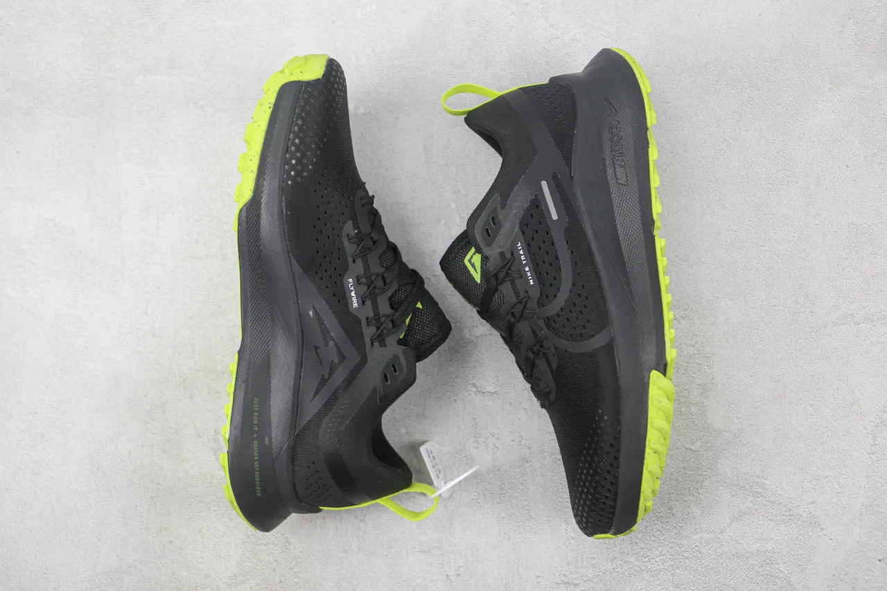 Nike Pegasus Trail Noir Vert Respirant Maille Perforée Supérieure Recouvrements Synthétiques Chaussures de course 2