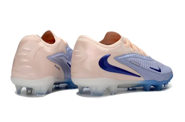 Nike Phantom GT Beige Bleu Knit Upper Overlay Asymétrique Firm-Ground Chaussures de Football 5