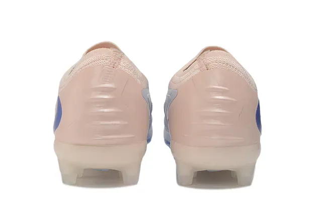 Nike Phantom GT Beige Blue Upper Knit Lacets Asymétriques Chaussures de football pour terrain ferme 4