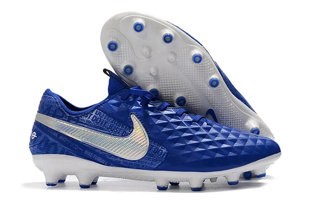Nike Phantom GT Negro Azul Textura de Diamante Superior Sintético Acento Swoosh Suelo Firme Zapatos de Fútbol 2
