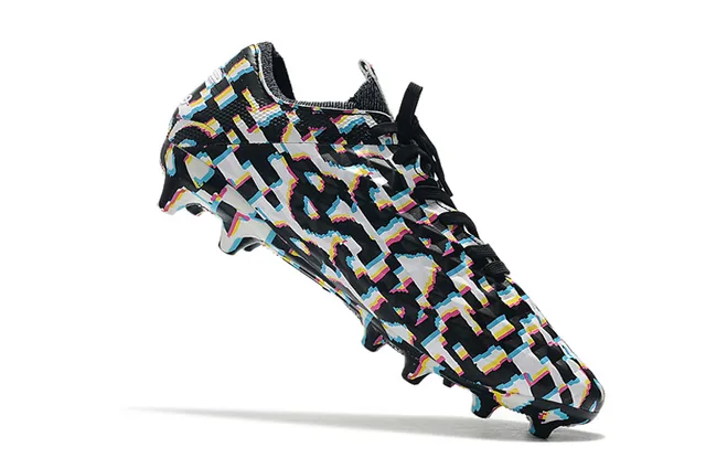 Nike Phantom GT Negro Azul Textura de Diamante Superior Sintético Acento Swoosh Suelo Firme Zapatos de Fútbol 6