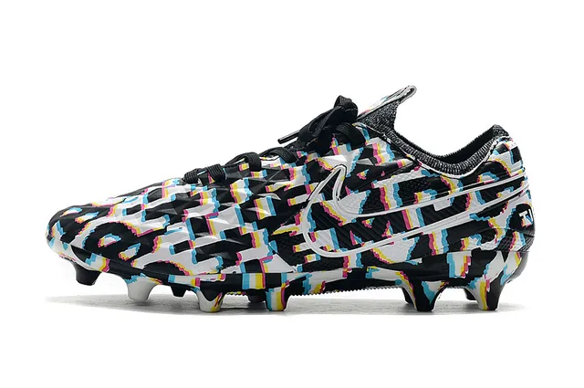 Nike Phantom GT Negro Azul Textura de Diamante Superior Sintético Acento Swoosh Suelo Firme Zapatos de Fútbol 8