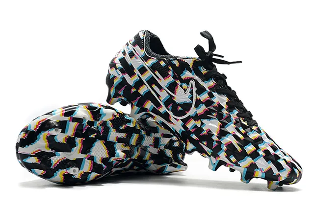 Nike Phantom GT Negro Azul Textura de Diamante Superior Sintético Acento Swoosh Suelo Firme Zapatos de Fútbol 12