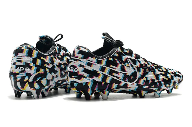 Nike Phantom GT Negro Azul Textura de Diamante Superior Sintético Acento Swoosh Suelo Firme Zapatos de Fútbol 13