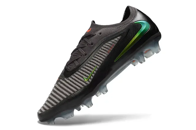 Nike Phantom GT Preto Cinza Verde Iridescente Firm-Ground Sapatos de Futebol 3