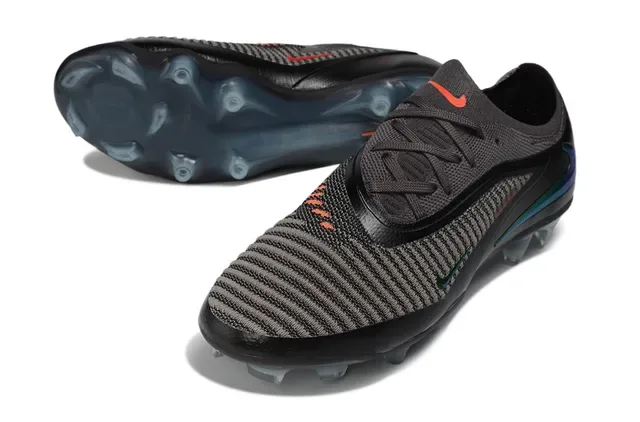 Nike Phantom GT Preto Cinza Verde Iridescente Firm-Ground Sapatos de Futebol 4