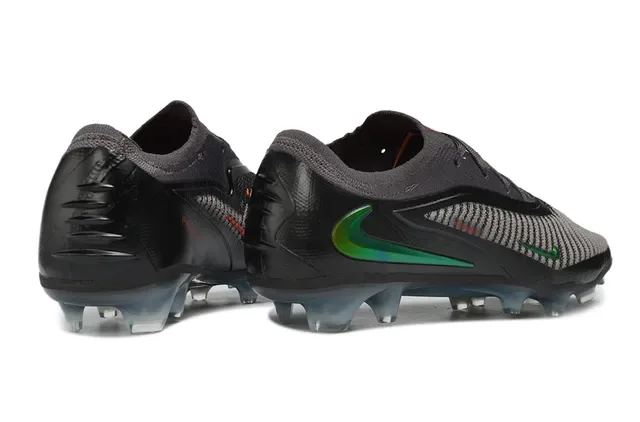 Nike Phantom GT Preto Cinza Verde Iridescente Firm-Ground Sapatos de Futebol 5
