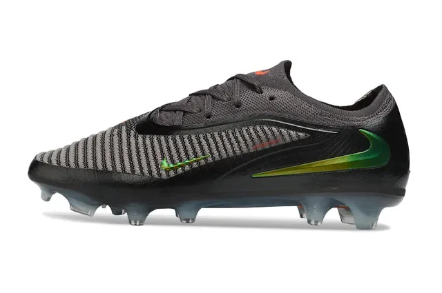 Nike Phantom GT Preto Cinza Verde Iridescente Firm-Ground Sapatos de Futebol 7