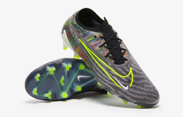 Nike Phantom GT Noir Orange bout bas tige tricotée système de lacets asymétrique terrain ferme chaussures de football 2