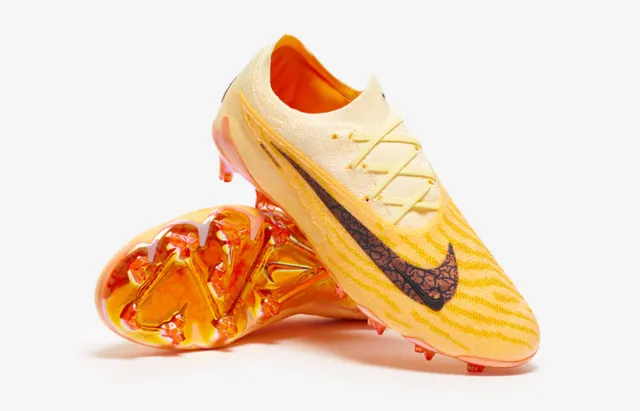 Nike Phantom GT Noir Orange bout bas tige tricotée système de lacets asymétrique terrain ferme chaussures de football 4