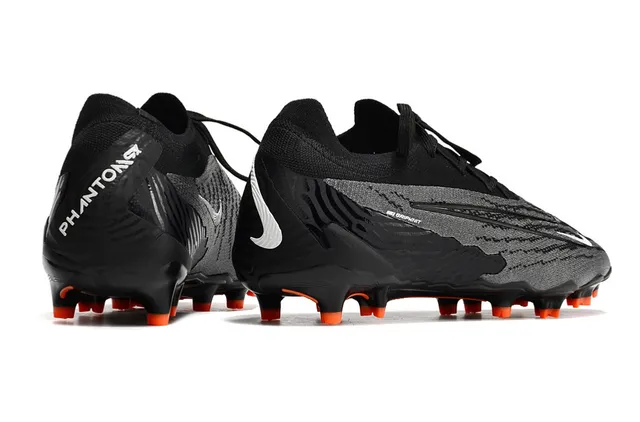 Nike Phantom GT Noir Orange bout bas tige tricotée système de lacets asymétrique terrain ferme chaussures de football 10