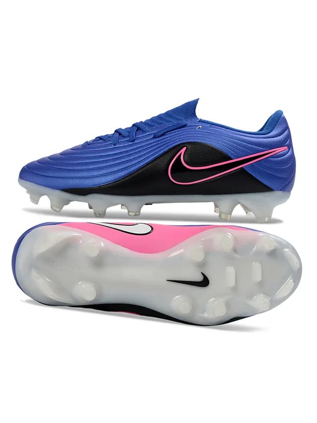 Nike Phantom GT Blue Black Ribbed Synthetic Upper Asymmetrical Lacing Firm-Ground Soccer Shoes 6