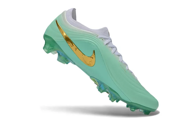 Nike Phantom GT Mint Green Metallic Gold Firm-Ground Soccer Shoes 2