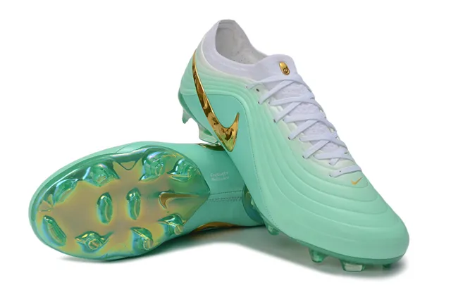 Nike Phantom GT Mint Green Metallic Gold Firm-Ground Soccer Shoes 4