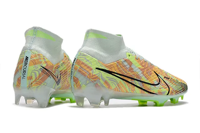 Nike Phantom GT Multicolore Vert Collet Haut Ajustement Chaussette Semelle Translucide Terrain Ferme Chaussures de Football 7