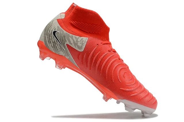 Nike Phantom GT Orange Gray High-Cut Sock-Fit Collar Firm-Ground Soccer Shoes 2