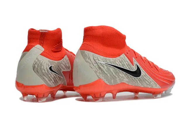 Nike Phantom GT Orange Gray High-Cut Sock-Fit Collar Firm-Ground Soccer Shoes 5