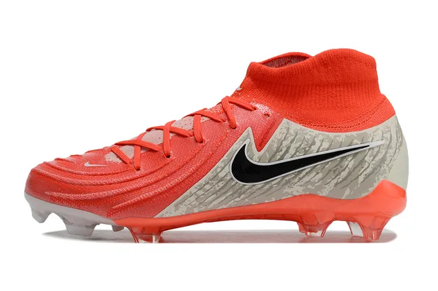 Nike Phantom GT Orange Gray High-Cut Sock-Fit Collar Firm-Ground Soccer Shoes 6