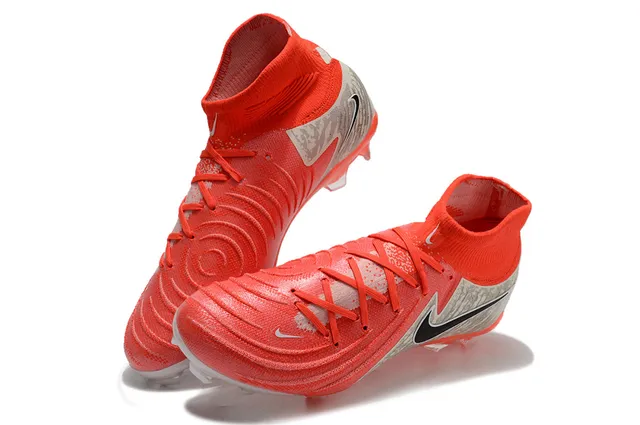 Nike Phantom GT Orange Gray High-Cut Sock-Fit Collar Firm-Ground Soccer Shoes 7