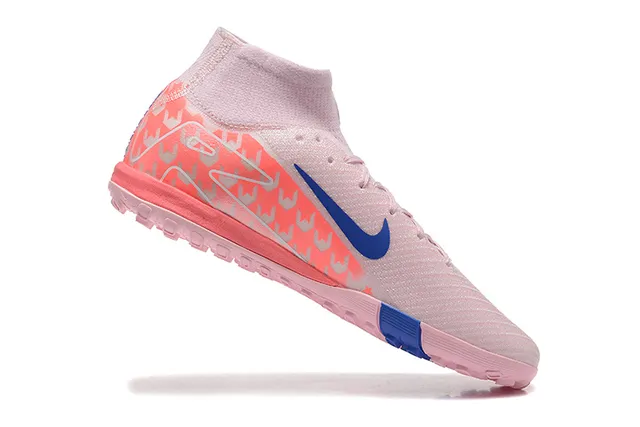 Nike Phantom GT Pink Blue High-Cut Sock-Fit Collar Synthetic Knit Upper Turf Soccer Shoes 5