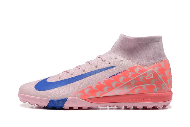 Nike Phantom GT Pink Blue High-Cut Sock-Fit Collar Synthetic Knit Upper Turf Soccer Shoes 10