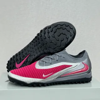 Nike Phantom GT Pink Gray Knit Upper Asymmetric Lacing Turf Soccer Shoes