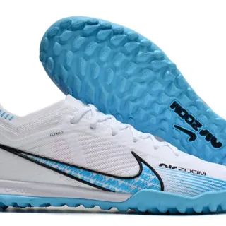 Nike Phantom GT White Blue Flyknit Upper Light Outsole Turf Soccer Shoes
