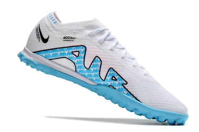 Nike Phantom GT blanc et bleu Flyknit supérieur léger Outsole Turf Soccer Shoes 2