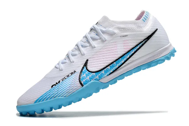 Nike Phantom GT blanc et bleu Flyknit supérieur léger Outsole Turf Soccer Shoes 3
